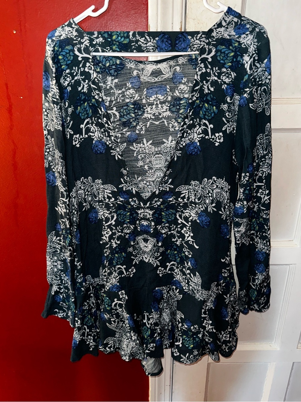 Free People "Smooth Talker" Tunic Swing Mini Dress Medium Boho Floral - Picture 8 of 11